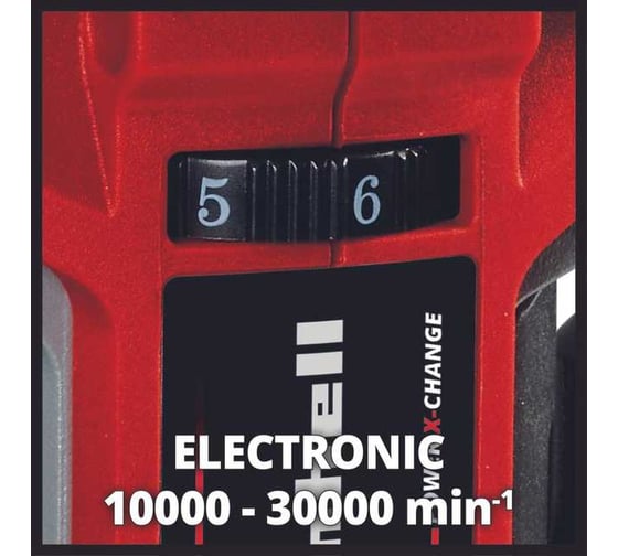 Фрезер аккумуляторный Einhell PXC TP-RO 18 Set Li BL, 18 В, 10-30 т/мин, цанга 6/8 мм + 1 акк. 4 Ач + ЗУ 3 А 4350410SET