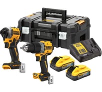 Набор аккумуляторный Dewalt DCK2050H2T, 18 В: дрель-шуруповерт DCD805 + шуруповерт DCF850, с 2 АКБ 5 Ач и ЗУ, в кейсе TSTAK DCK2050H2T-QW