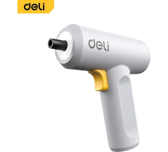 Отвертка аккумуляторная DELI DL-DP04-E3B1 (3,6В х 1,5Ач, 5Нм, 250 об/мин, набор бит 10 шт + удлинитель, Type-C, коробка) 167249