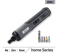 Отвертка аккумуляторная DELI DC160 (4В х 2Ач, 5Нм, 300об/мин, Type-C, набор бит 4 шт, коробка) 162800