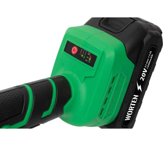 Угловая шлифмашина аккумуляторная WORTEN D125, 20В, 2х1.5 Ач, М14 КА-90000329