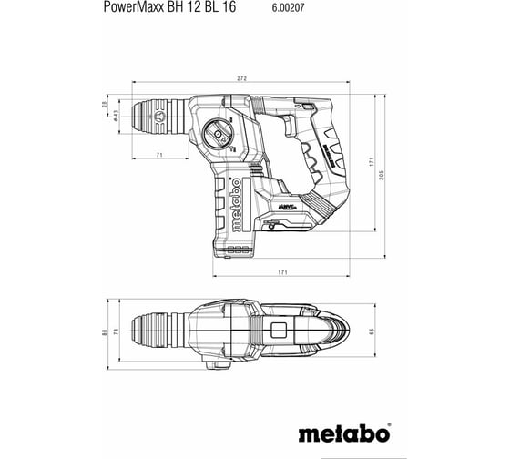 Аккумуляторный перфоратор Metabo PowerMaxx BH 12 BL 16 600207850