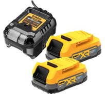Набор : 2 АКБ POWERSTACK DCBP034, Li-Ion, 18 В, 1.7 Ач и зарядное устройство DCB1102 Dewalt 18 В, 2 A, DCB1102E2 DCB1102E2-QW