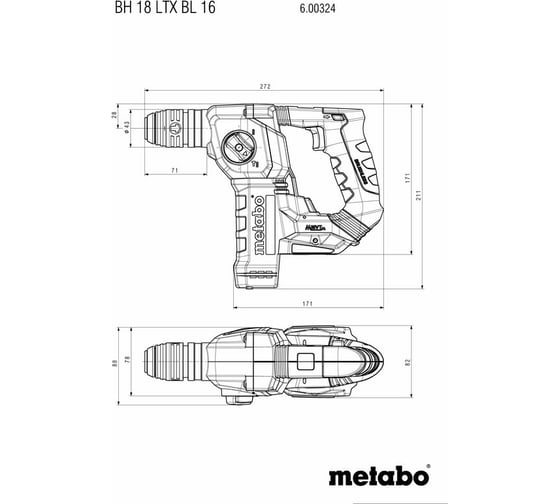 Аккумуляторный перфоратор Metabo BH 18 LTX BL 16 600324850