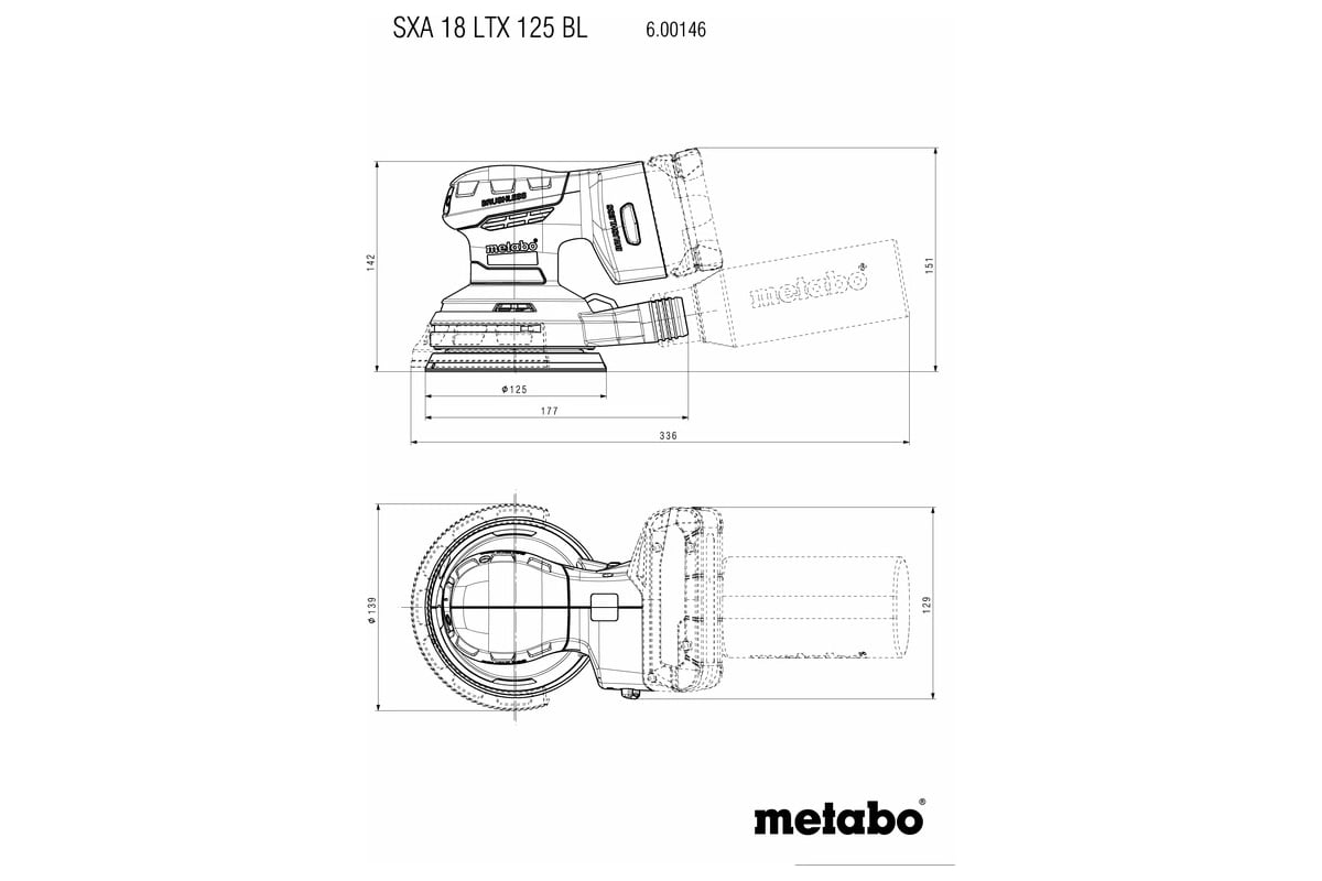 Аккумуляторная эксцентриковая шлифмашина Metabo SXA 18 LTX 125 BL 600146850  - выгодная цена, отзывы, характеристики, 1 видео, фото - купить в Москве и  РФ