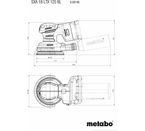 Аккумуляторная эксцентриковая шлифмашина Metabo SXA 18 LTX 125 BL 600146850