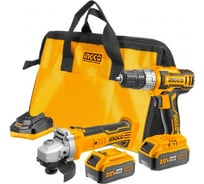 Набор INGCO: шуруповерт и угловая шлифмашина INGCO CKLI2009