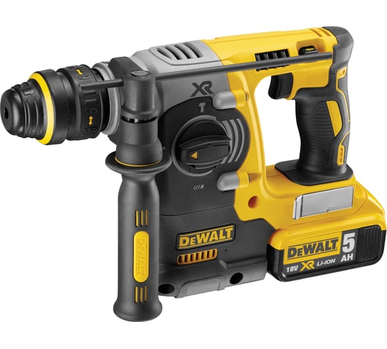 Набор аккумуляторный Dewalt DCK422P3, 18 В: дрель-шуруповерт DCD796 + шуруповерт DCF887 + УШМ DCG405 + перфоратор DCH273, с 3 АКБ 5 Ач и ЗУ, в 2 кейсах DCK422P3-QW
