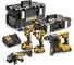 Набор аккумуляторный Dewalt DCK422P3, 18 В: дрель-шуруповерт DCD796 + шуруповерт DCF887 + УШМ DCG405 + перфоратор DCH273, с 3 АКБ 5 Ач и ЗУ, в 2 кейсах DCK422P3-QW 1