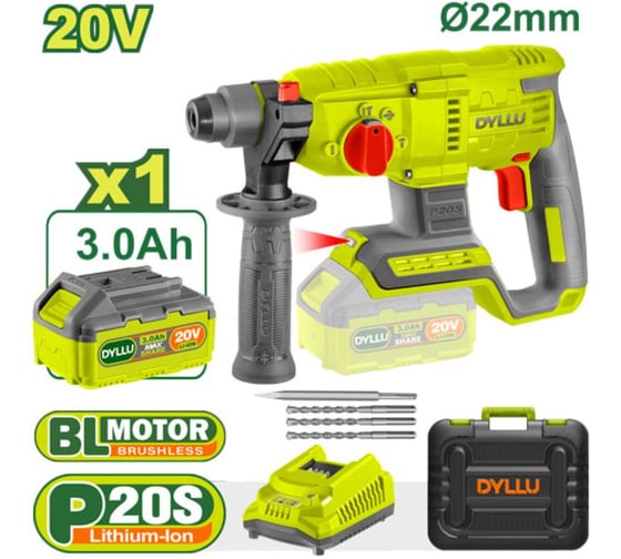 Аккумуляторный перфоратор 20В 22мм DYLLU DTLM1522