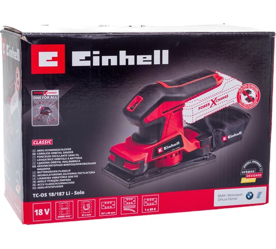 Аккумуляторная вибрационная шлифмашина Einhell PXC TC-OS 18/187 Li