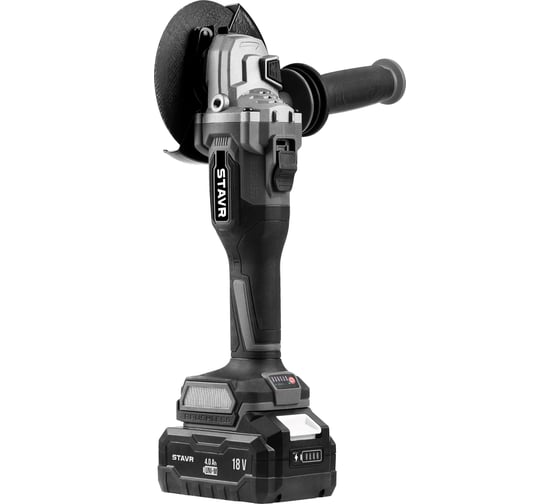 Машина углошлифовальная аккумуляторная Ставр (УШМ), 18V UNI-M, BL, 125 мм, с тормозом диска и с защитой от заклинивания Stavr SAG 18BL-125V, 9020700076