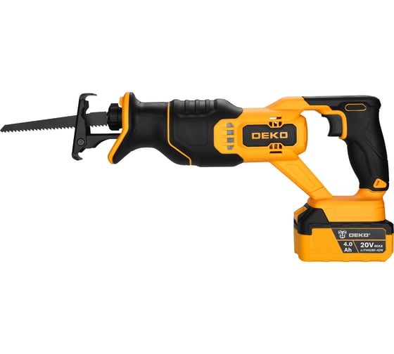 Сабельная пила аккумуляторная DEKO DKHS20 PRO 20В, 2 АКБ: 1x4.0Ач, 1x2.0Ач 085-1128