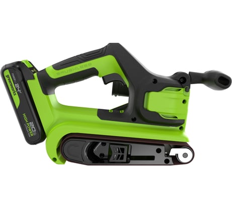 Ленточная шлифовальная машина GreenWorks G24BS, 24V, б/щет, 76х457мм, 259 м/мин, 1x2Ач,ЗУ, коробка 3100607VUA