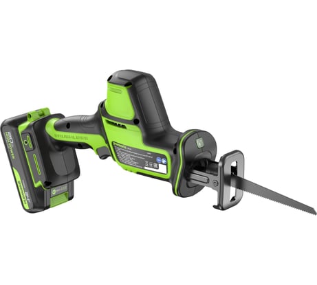 Пила сабельная GreenWorks GPT-CRS-25, 24V, б/щет, 0-3000/мин, рез 80мм по дереву, LED, 1x2Ач, ЗУ, коробка 1200507VUA