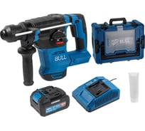 Аккумуляторный перфоратор BULL CBH 1826 Xcase, XLTpro, бесщеточный, 18 В, 2.6 Дж, 26 мм, 1x4 А*ч, з/у 1333735