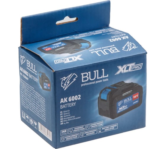 Аккумулятор BULL AK 6002 18.0 В, 6.0 А/ч, Li-Ion XLTpro 1329597