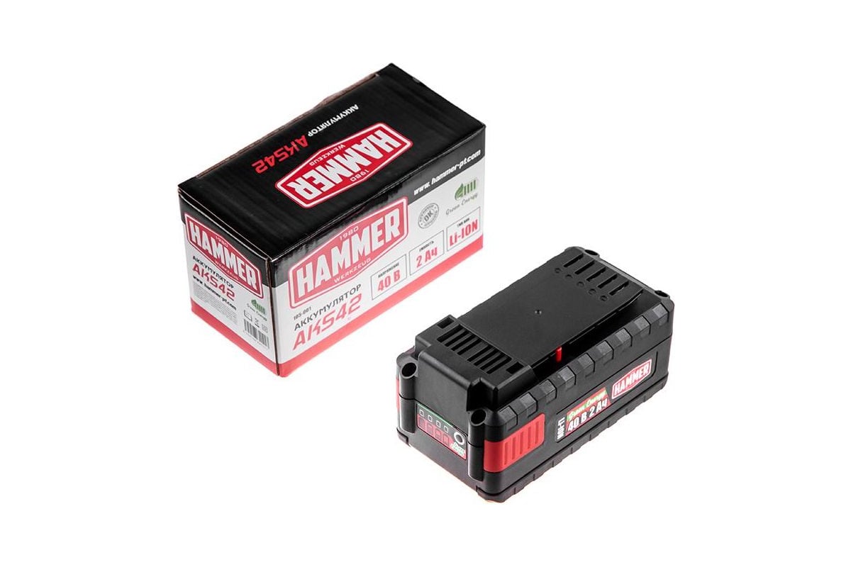 Аккумулятор для садовой техники AKS42 (40 В; 2 Ач; Li-Ion) Hammer ...