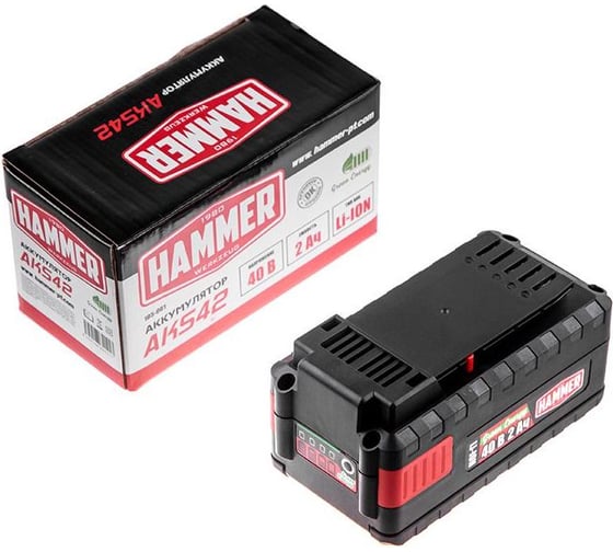 Аккумулятор для садовой техники AKS42 (40 В; 2 Ач; Li-Ion) Hammer 641215