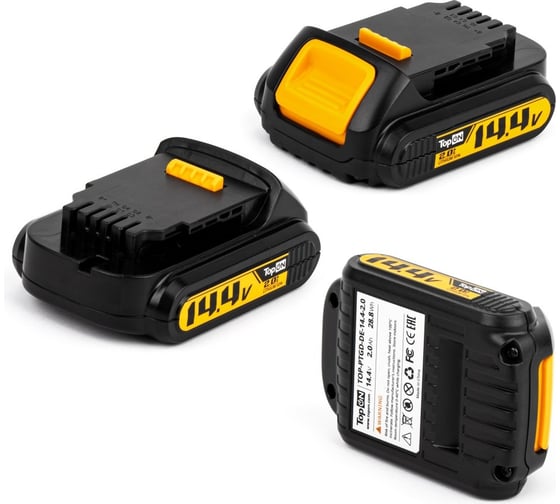 Аккумулятор для DeWalt TopON DCB 14.4В, 2.0Ah, Li-ion, PN: DCB143 TOP-PTGD-DE-14.4-2.0