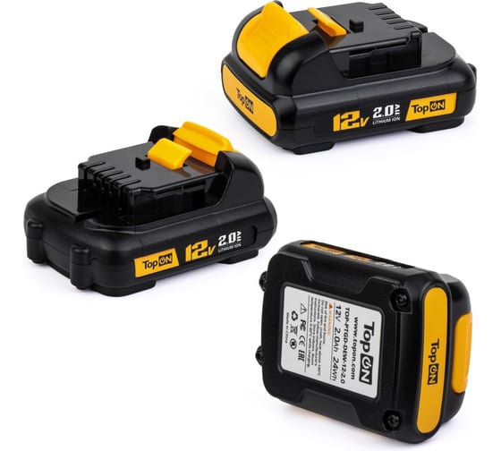 Аккумулятор для DeWalt TopOn DCD 12V 2.0Ah (Li-ion) PN: DCB127 TOP-PTGD-DEW-12-2.0