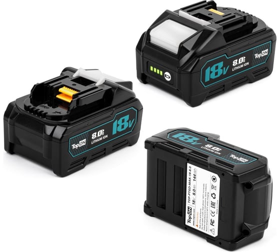 Аккумулятор TopOn BL1860B 18V 8.0Ah (Li-ion) PN: 197422-4 TOP-PTGD-MAK-18-8.0