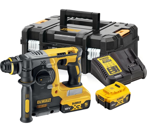 Аккумуляторный перфоратор Dewalt DCH273P2T, 18 В, 2.1 Дж, 4600 уд/мин, с 2 АКБ 5 Ач и ЗУ, в кейсе TSTAK DCH273P2T-QW