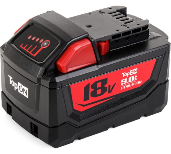 Аккумулятор TopON для Milwaukee 18V 9.0Ah (Li-ion) PN: M18 B9 TOP-MIL-18-9.0