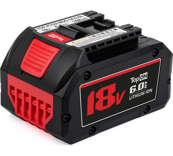 Аккумулятор TopON для Bosch 18V 6.0Ah (Li-ion) PN: 2607336171 TOP-PTGD-BOS-18-6.0