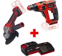 Аккумуляторная УШМ TP-AG 18/125 CE Q Li+ аккумуляторный перфоратор TE-HD 18/12 Li Einhell +L-case+акк 4Ач+ЗУ 3А 4431155SET2