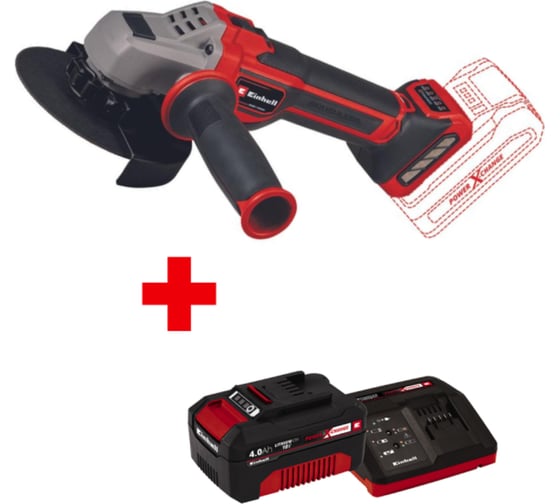 Шлифмашина угловая аккумуляторная Einhell PXC TP-AG 18/125 CE Q Li + 1 аккумулятор 4 Ач + ЗУ 3 А 4431155SET