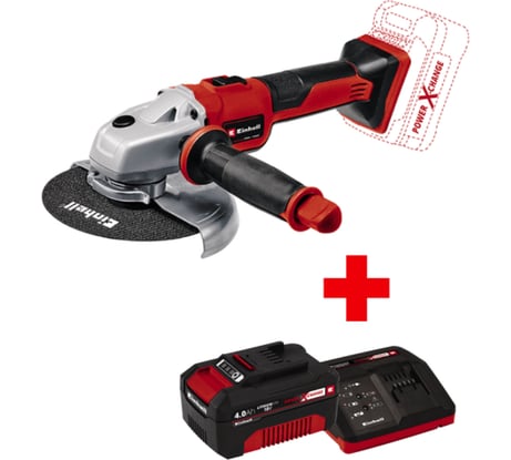Шлифмашина угловая аккумуляторная Einhell PXC (TE-AG) AXXIO 18/150 Li BL + 1 акк.4 Ач + ЗУ 3 А 4431144SET