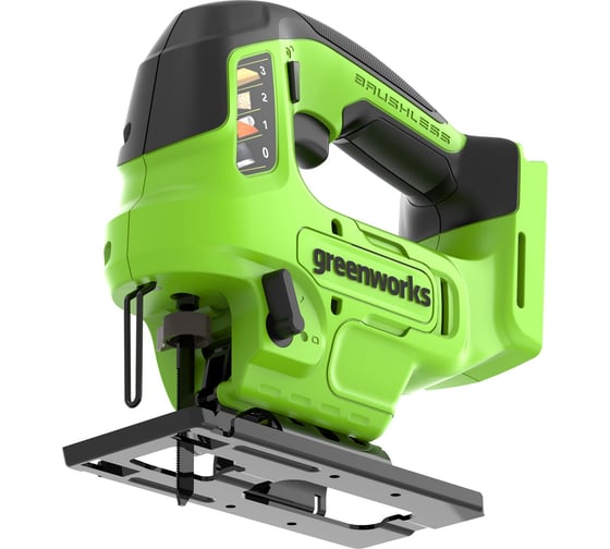 Лобзик аккумуляторный GreenWorks GD24JS90, 24В, б/щет., 90 мм, 0-3000 об/мин, 4 ст.маятник, LED, без АКБ и ЗУ 3601707