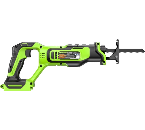 Пила сабельная аккумуляторная GreenWorks GPT-BLRS-1, 24В, б/щет., 0-3000 об/мин, рез 115 мм дер., без АКБ и ЗУ 1200607