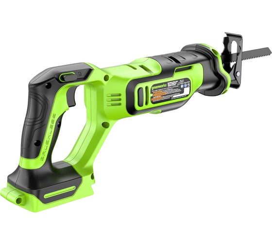 Пила сабельная аккумуляторная GreenWorks GPT-BLRS-1, 24В, б/щет., 0-3000 об/мин, рез 115 мм дер., без АКБ и ЗУ 1200607