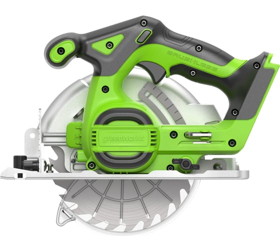 Дисковая пила аккумуляторная GreenWorks GD24CS165, 24В, б/щет., 165х20мм, 4800 об/мин, рез 57 мм, без АКБ и ЗУ 1501607