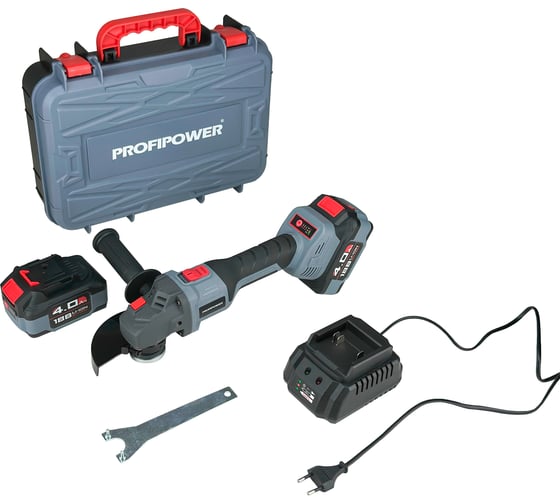 Аккумуляторная УШМ бесщеточная Profipower MKDGA-18V Li-ion-2шт, 4Ач, 125 мм, 0-8500 об/мин, З/У, кейс E0080