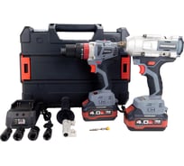 Аккумуляторный бесщеточный набор 2в1 Profipower ProfiSet 2С18, Li-ion 2шт, 4Ач, адаптер HEX, набор головок, З/У, кейс, E0186, E0087, E0221