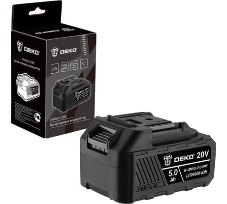 Аккумулятор DEKO R-UNV5.0 CORE литий-ионный 20 В 5,0 А·ч 083-1016
