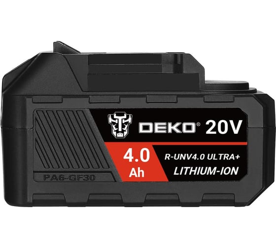 Аккумулятор DEKO R-UNV4.0 ULTRA+, Li-ion, 20В, 4.0А_ч, с повышенной токоотдачей 083-1017