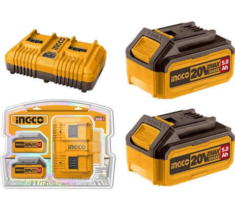 Набор аккумуляторов и зарядки INGCO Li-ion 5.0 Ач INDUSTRIAL FBCPK2425