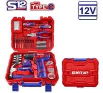 Набор инструментов с аккумуляторной отверткой emtop 96шт EEDK09601
