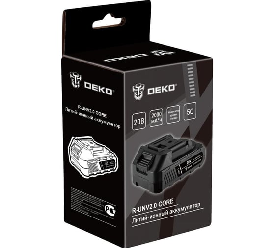 Аккумулятор DEKO R-UNV2.0 CORE, Li-ion, 20В, 2.0А_ч 083-1013