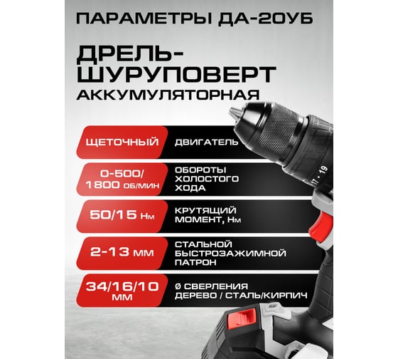 Комплект из 4 товаров Ставр 20В EAП/BL:  Дрель-шуруповерт ДА20/BL/50 Nm + УШМ-125BL + АКБ- 2.0Ач + ЗУ-2.4А, 9022500035