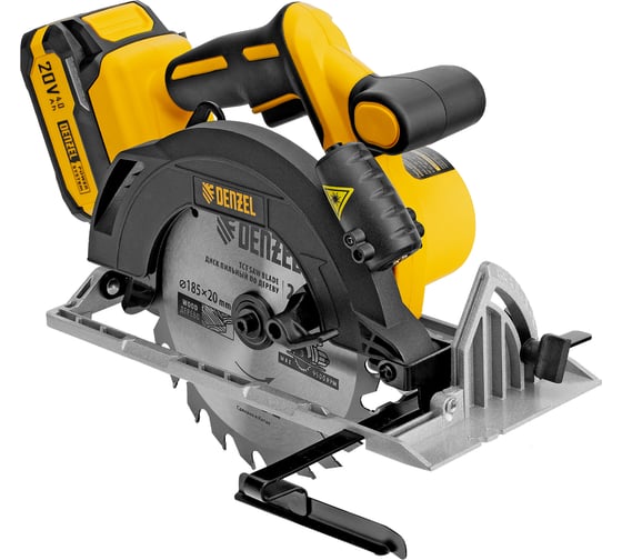 Пила циркулярная аккумуляторная Denzel бесщеточная CCSH-BL-20-185, 185 мм, Li-Ion, 20 В 27409 1