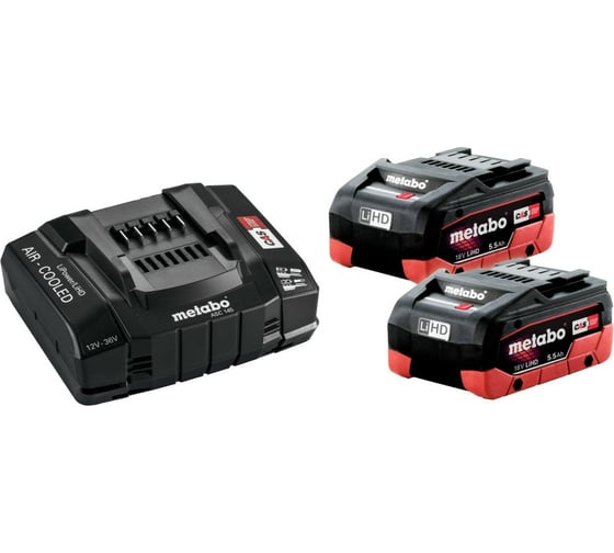 Комплект аккумуляторы (18 В; 5.5 Ач; LiHD) + Зарядное устройство ASC 145 Metabo 685190000