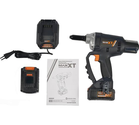 Аккумуляторный заклепочник MAXXT с бесщеточным мотором, 20V/4.0AH MDRG20V