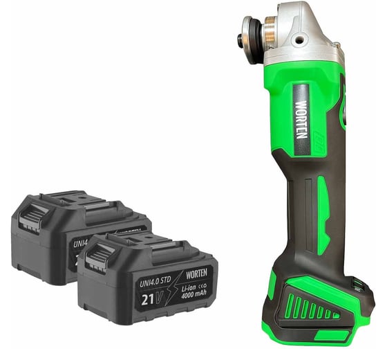 Угловая шлифмашина WORTEN 2x4.0Ач, 21В, D125, М14 IM КА-90000588