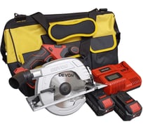 Аккумуляторная ручная дисковая пила DEVON 2 АКБ 4 Ач, З/У, сумка, 5419-LI-20CS185-SET
