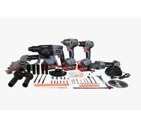 Аккумуляторный бесщеточный набор Profipower 5в1 ProfiSet-5F18 (Li-ion-2шт, 4Ач, З/У, кейс, E0080, E0081,T0058, T0056, E0188) E0267